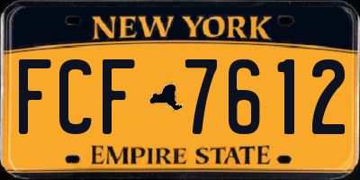 NY license plate FCF7612