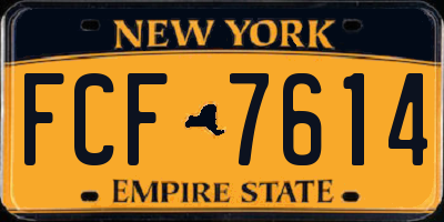 NY license plate FCF7614