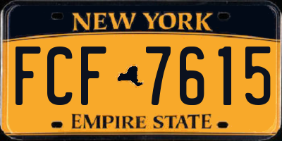 NY license plate FCF7615