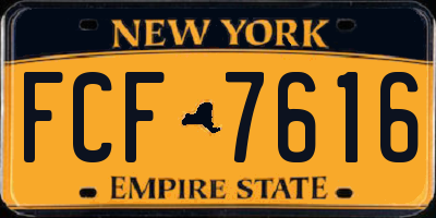 NY license plate FCF7616