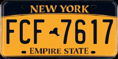 NY license plate FCF7617