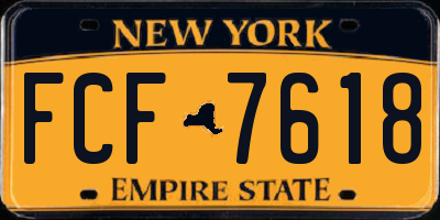 NY license plate FCF7618