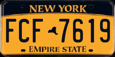 NY license plate FCF7619