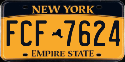 NY license plate FCF7624