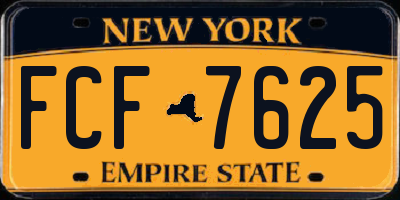 NY license plate FCF7625