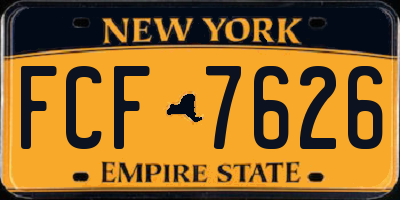 NY license plate FCF7626
