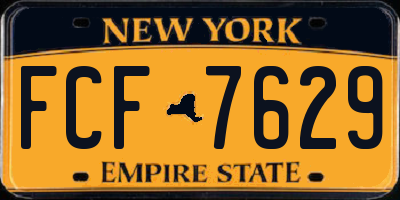 NY license plate FCF7629