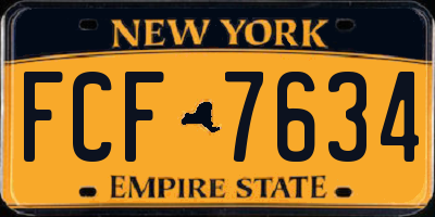 NY license plate FCF7634