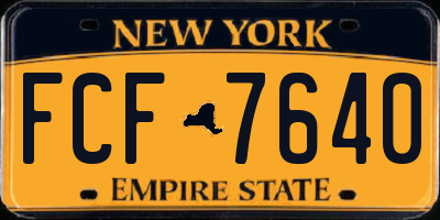 NY license plate FCF7640