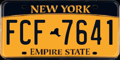 NY license plate FCF7641