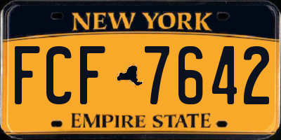 NY license plate FCF7642