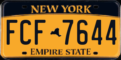 NY license plate FCF7644