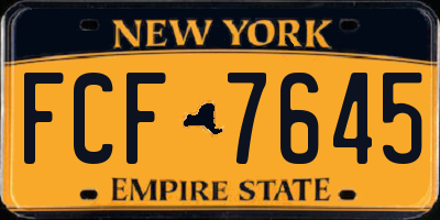 NY license plate FCF7645