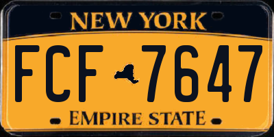 NY license plate FCF7647