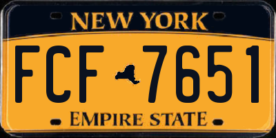 NY license plate FCF7651