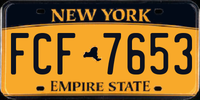 NY license plate FCF7653