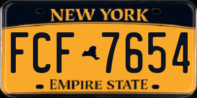 NY license plate FCF7654