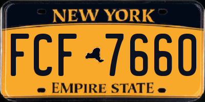 NY license plate FCF7660