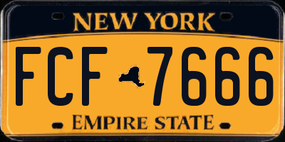 NY license plate FCF7666