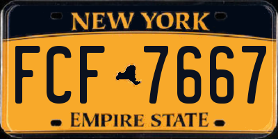 NY license plate FCF7667