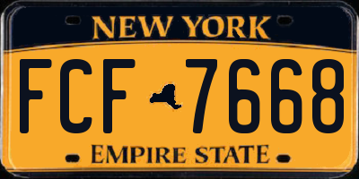 NY license plate FCF7668
