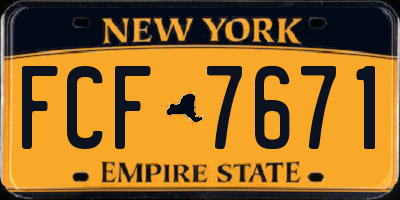 NY license plate FCF7671