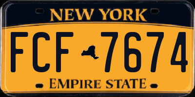 NY license plate FCF7674