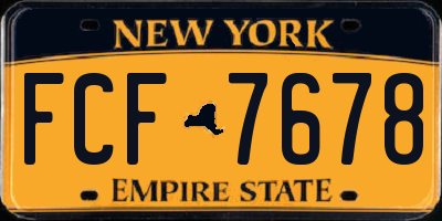 NY license plate FCF7678
