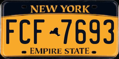 NY license plate FCF7693