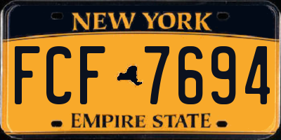 NY license plate FCF7694