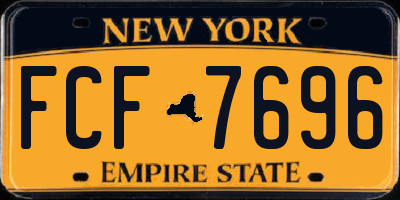 NY license plate FCF7696