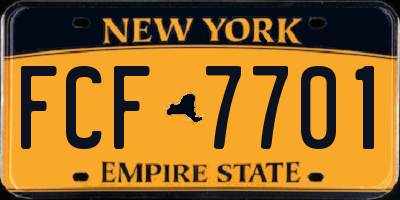 NY license plate FCF7701