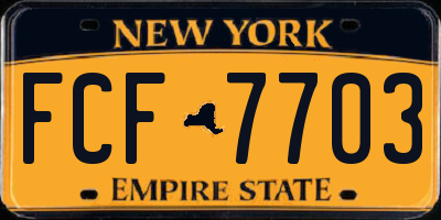 NY license plate FCF7703