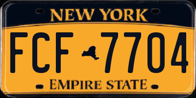NY license plate FCF7704