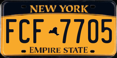 NY license plate FCF7705