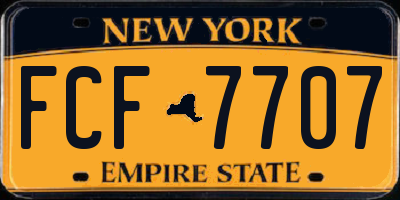 NY license plate FCF7707