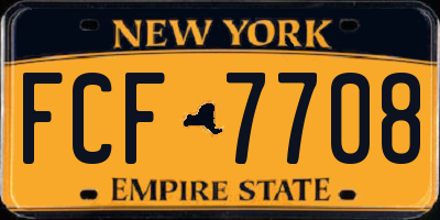 NY license plate FCF7708
