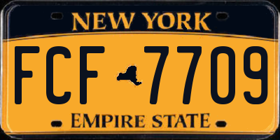 NY license plate FCF7709