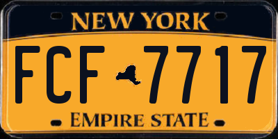 NY license plate FCF7717