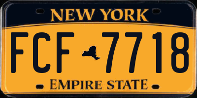 NY license plate FCF7718