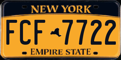 NY license plate FCF7722