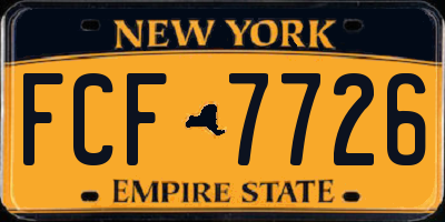 NY license plate FCF7726