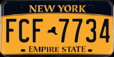 NY license plate FCF7734