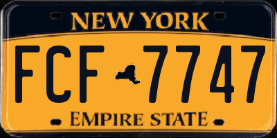 NY license plate FCF7747