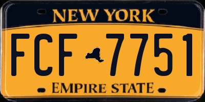 NY license plate FCF7751