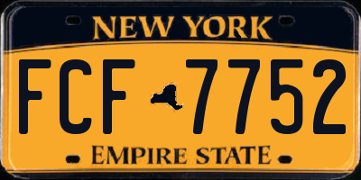 NY license plate FCF7752