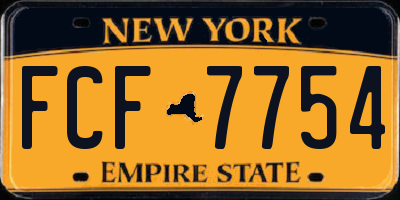NY license plate FCF7754