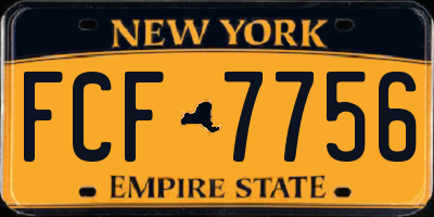 NY license plate FCF7756