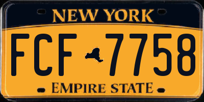 NY license plate FCF7758