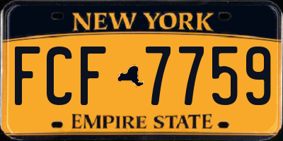 NY license plate FCF7759